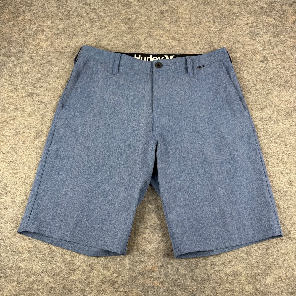 Hurley Phantom Shorts 10" Pockets Polyester Stretch Blue Mens 32